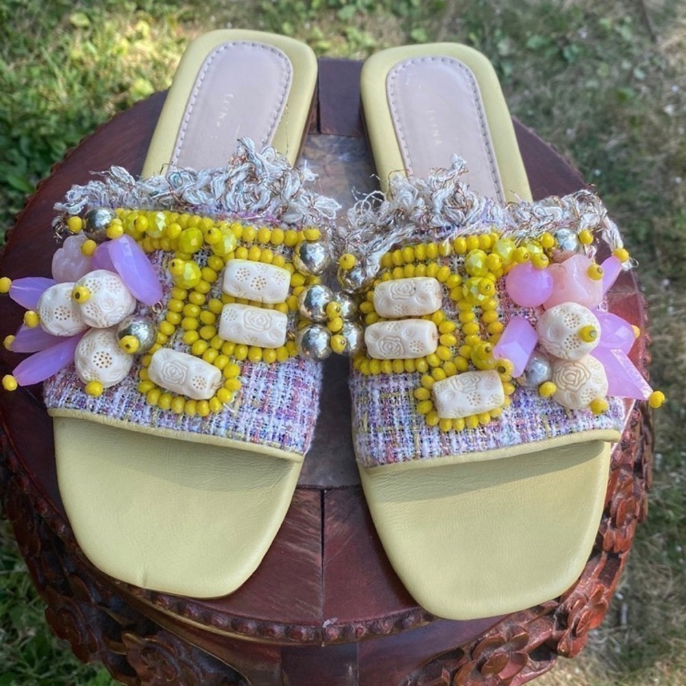 Elina Linardaki Leather mules 39 EU (8.5 US ) gently used